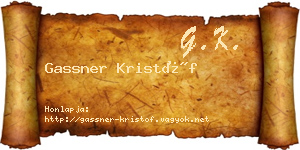 Gassner Kristóf névjegykártya